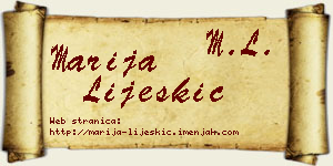 Marija Lijeskić vizit kartica